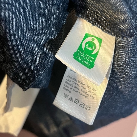 J. Crew Puff-sleeve baby doll Denim dress Popover elastic sleeves base Medium - Picture 7 of 8